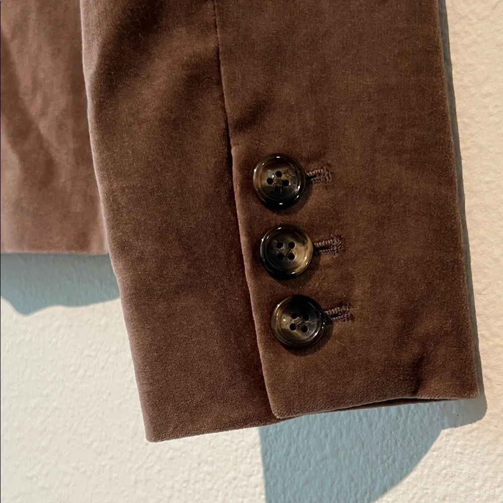 Banana Republic Factory Brown Velvet Blazer Womens Size 0 - Picture 4 of 14